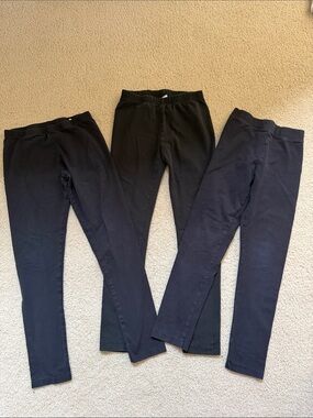 Lot of 3 pairs girls black leggings 10/12